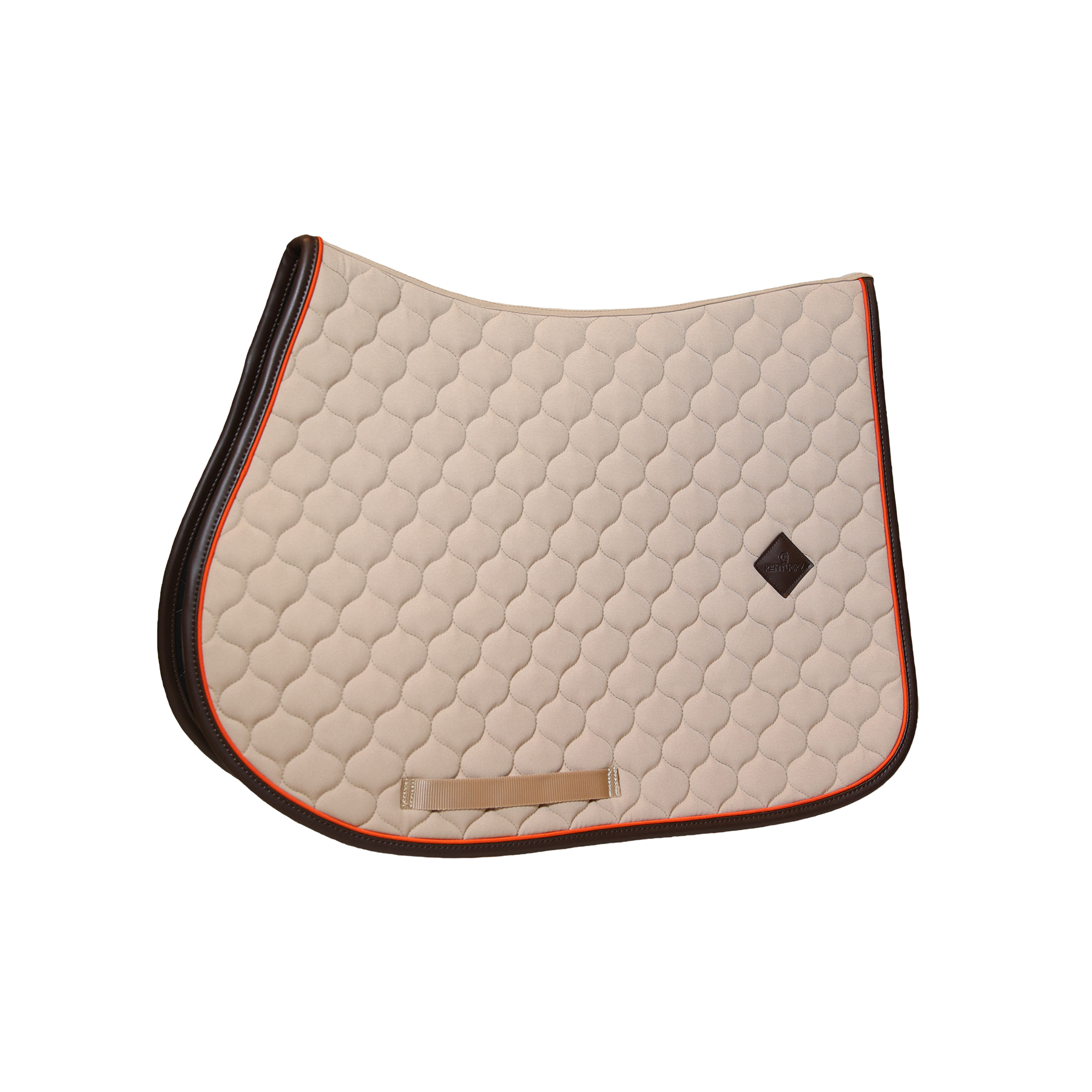 Kentucky Onion Quilt Jumping Saddle Pad with Neon Leather - Beige