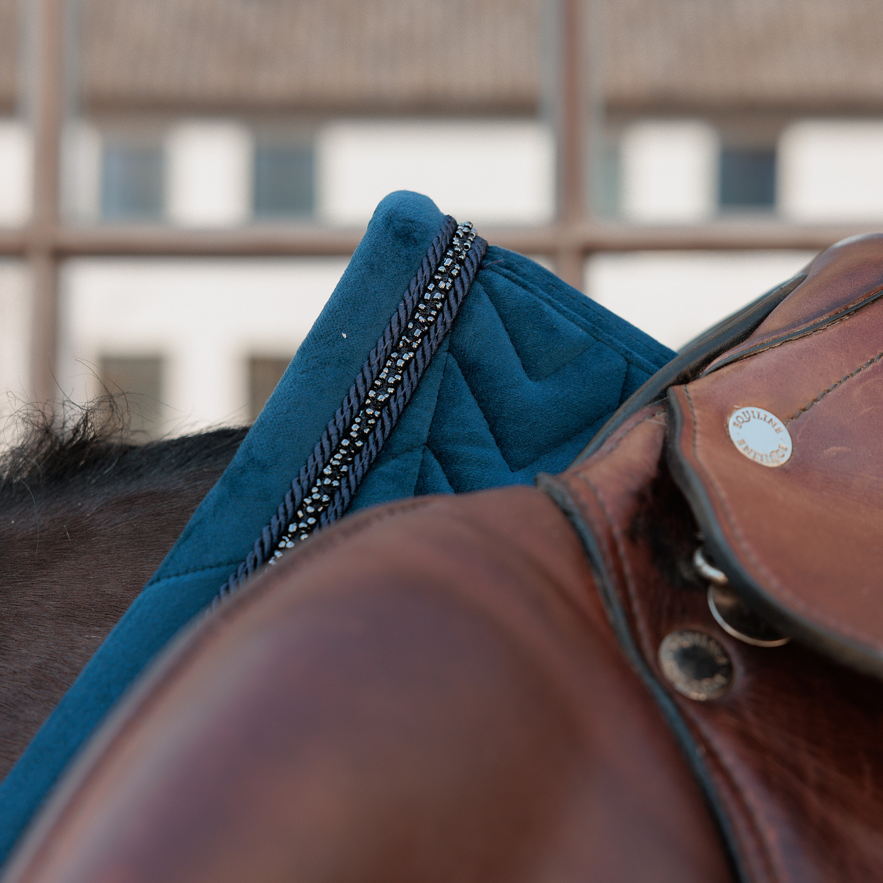 Kentucky Velvet Mini Pearls Jumping Saddle Pad - Navy - Image 3