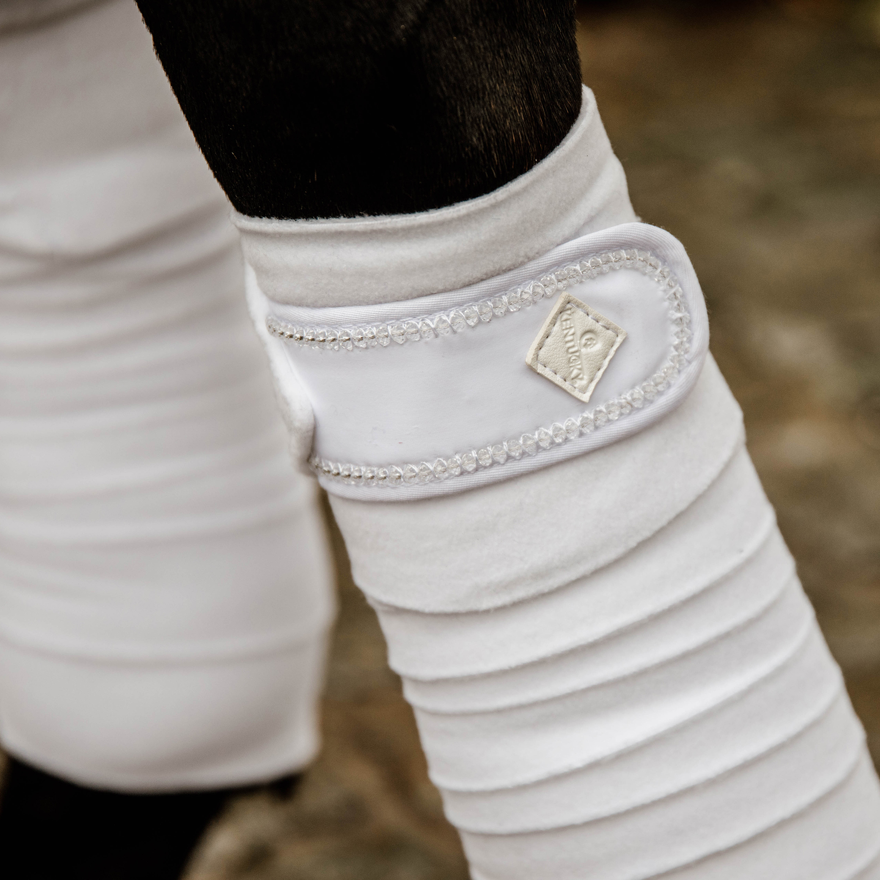 Kentucky Polar Fleece Bandages Pearls - White