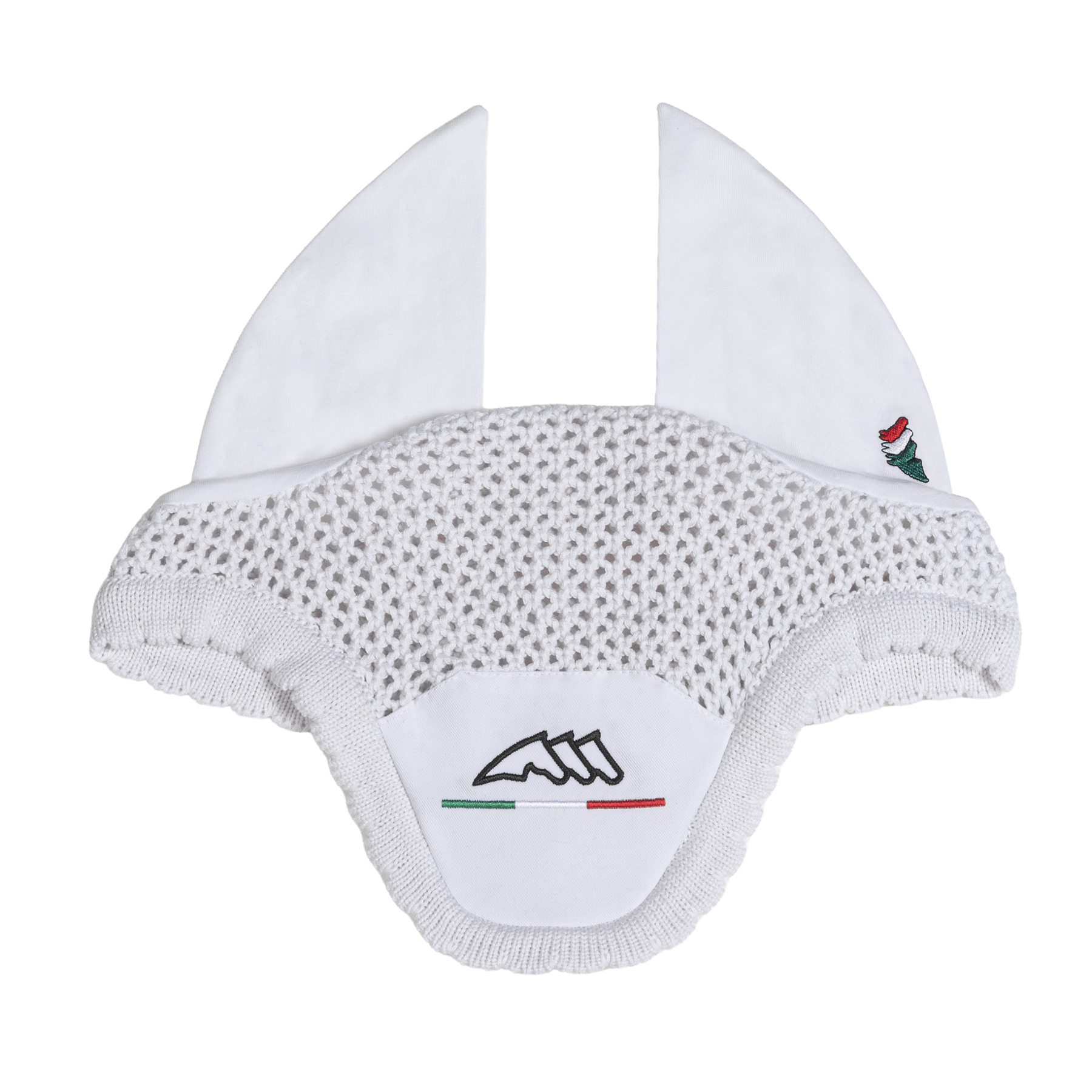 Equiline Saddle Pad and Ear Net Set Rombo Logo - Dressage - White - Image 2