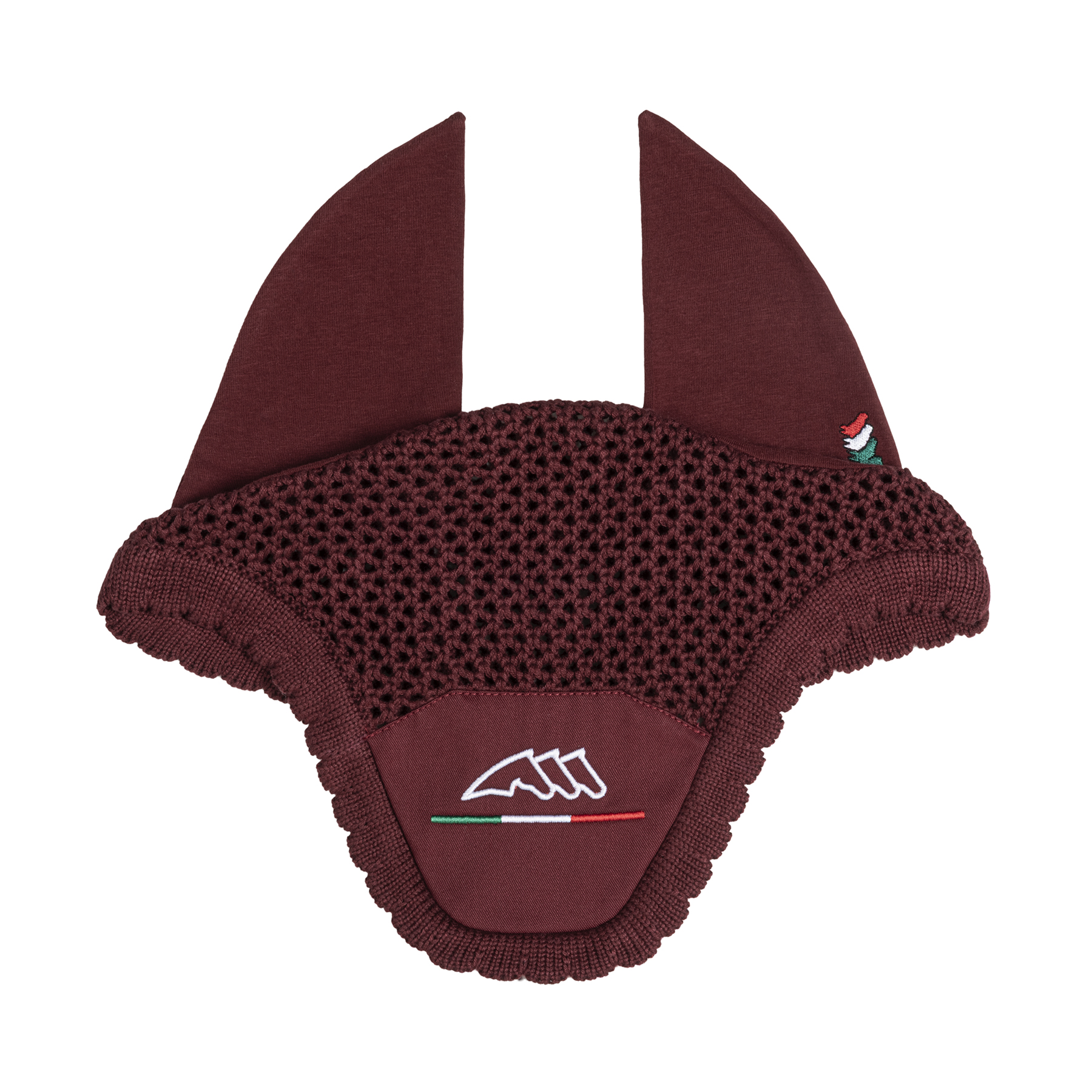 Equiline Saddle Pad and Ear Net Set Rombo Logo - Dressage - Bordeaux - Image 2