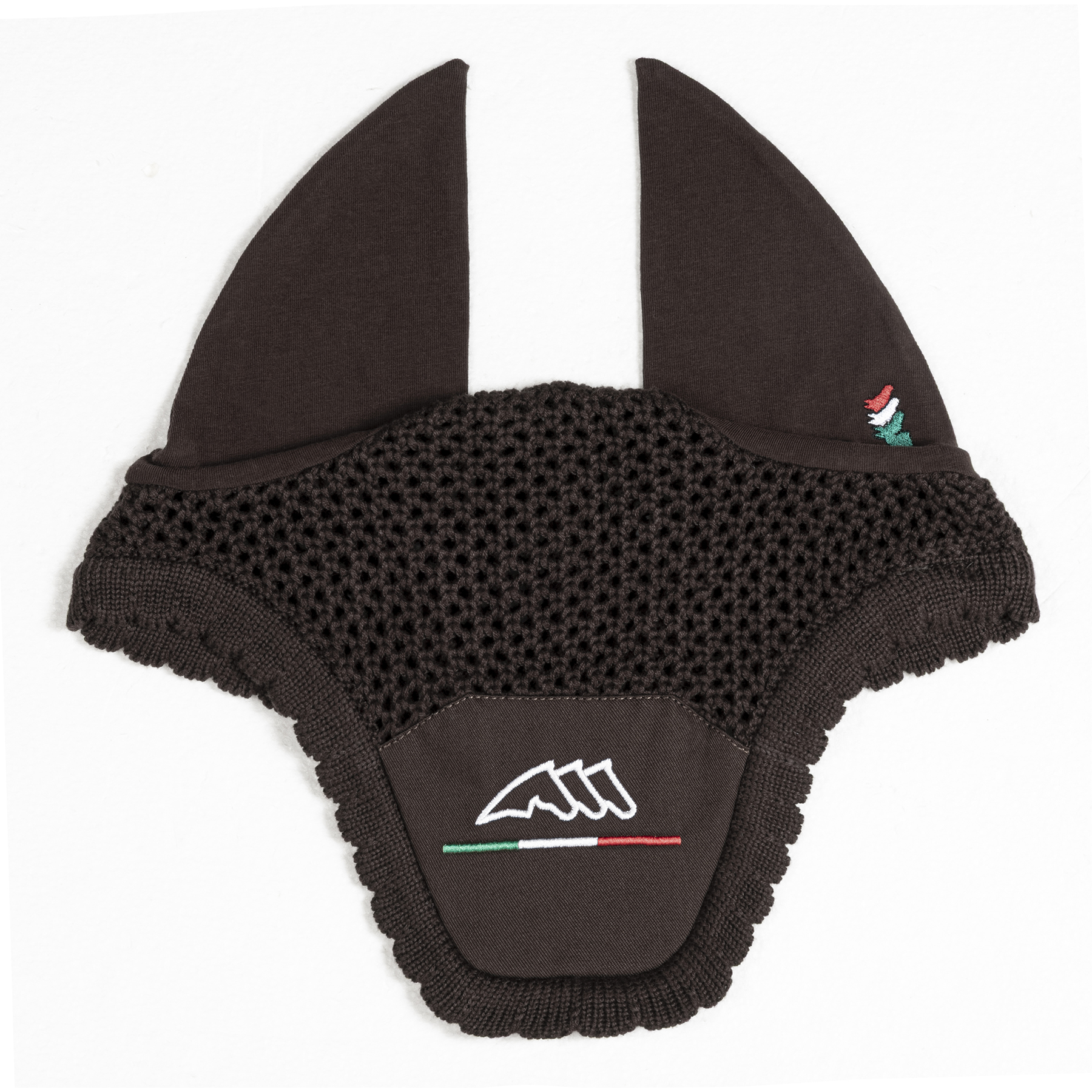 Equiline Saddle Pad and Ear Net Set Rombo Logo - Dressage - Brown - Image 2