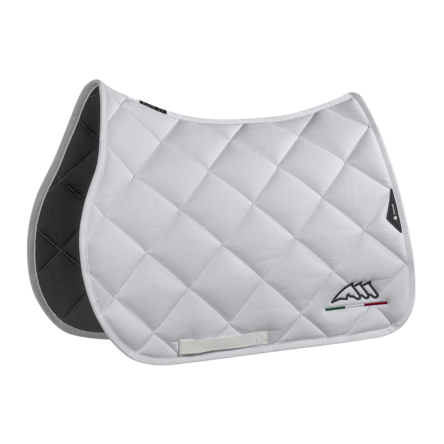 Equiline Saddle Pad and Ear Net Set Rombo Logo- Jumping - White