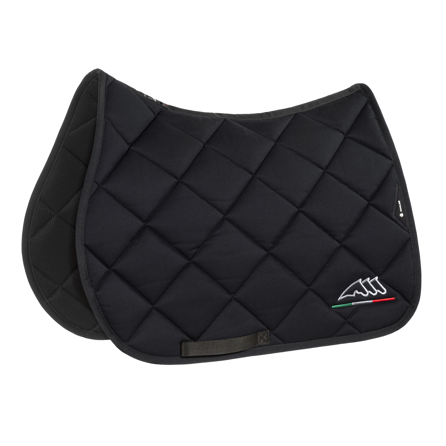 Equiline Saddle Pad and Ear Net Set Rombo Logo- Jumping - Black