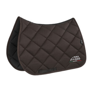 Equiline Saddle Pad and Ear Net Set Rombo Logo - Dressage - Brown