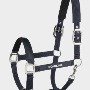 Equiline Halter with Rubber Logo Terry - Navy