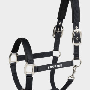 Equiline Halter with Rubber Logo Terry - Black