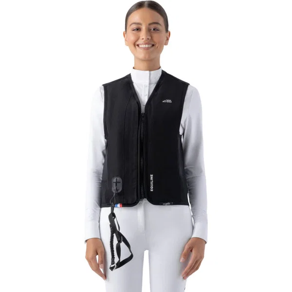 Equiline Unisex Air Bag Vest Belair with Level 2 Back Protector - Black