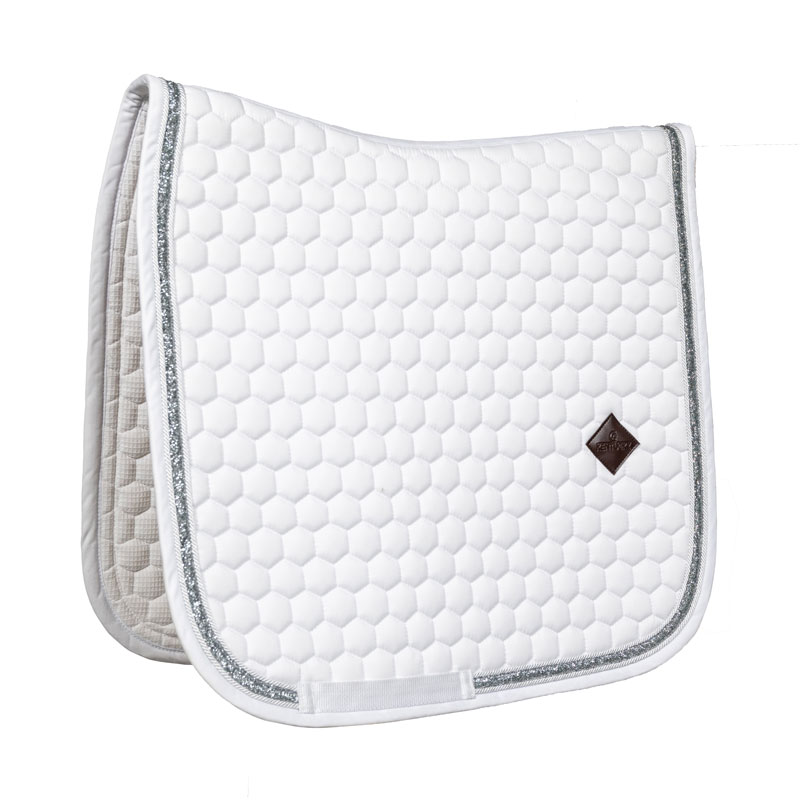 Kentucky Dressage Saddle Pad Glitter Band - White/Silver - Image 2