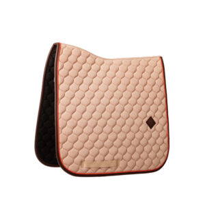Kentucky Onion Quilt Dressage Saddle Pad with Neon Leather - Beige
