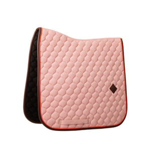 Kentucky Onion Quilt Dressage Saddle Pad with Neon Leather - Old Rose