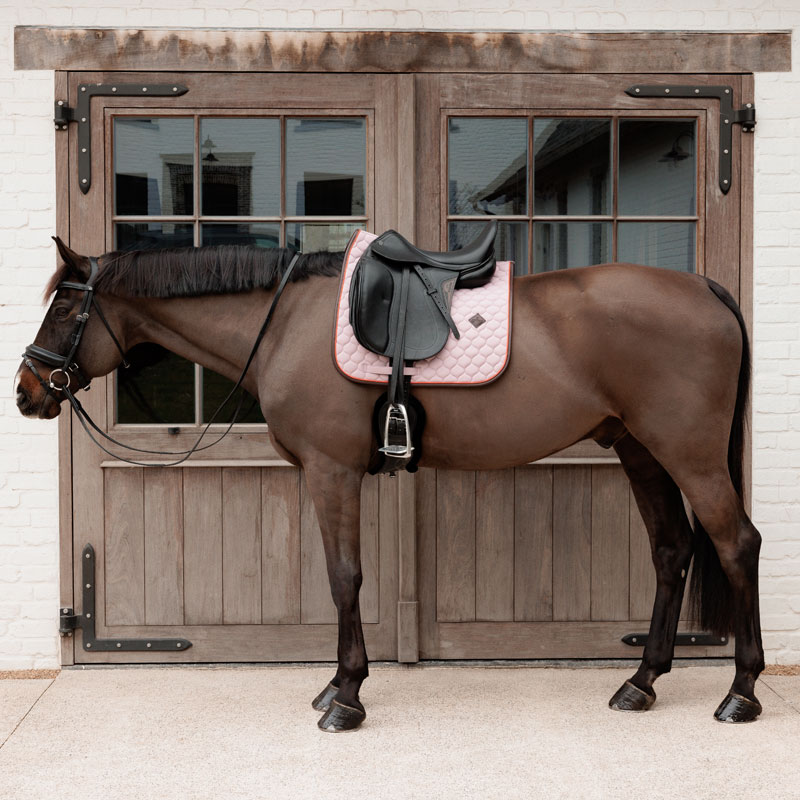 Kentucky Onion Quilt Dressage Saddle Pad with Neon Leather - Lavender - Image 2