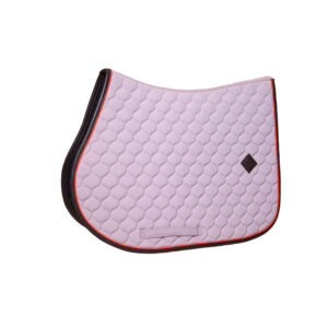 Kentucky Onion Quilt Jumping Saddle Pad with Neon Leather - Lavander