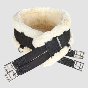 Equiline Jumping Girth with Lambswool Padding - Black