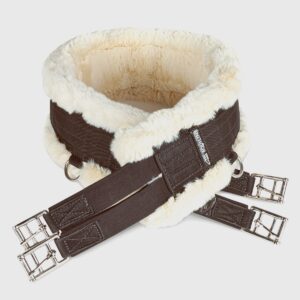 Equiline Jumping Girth with Lambswool Padding - Brown