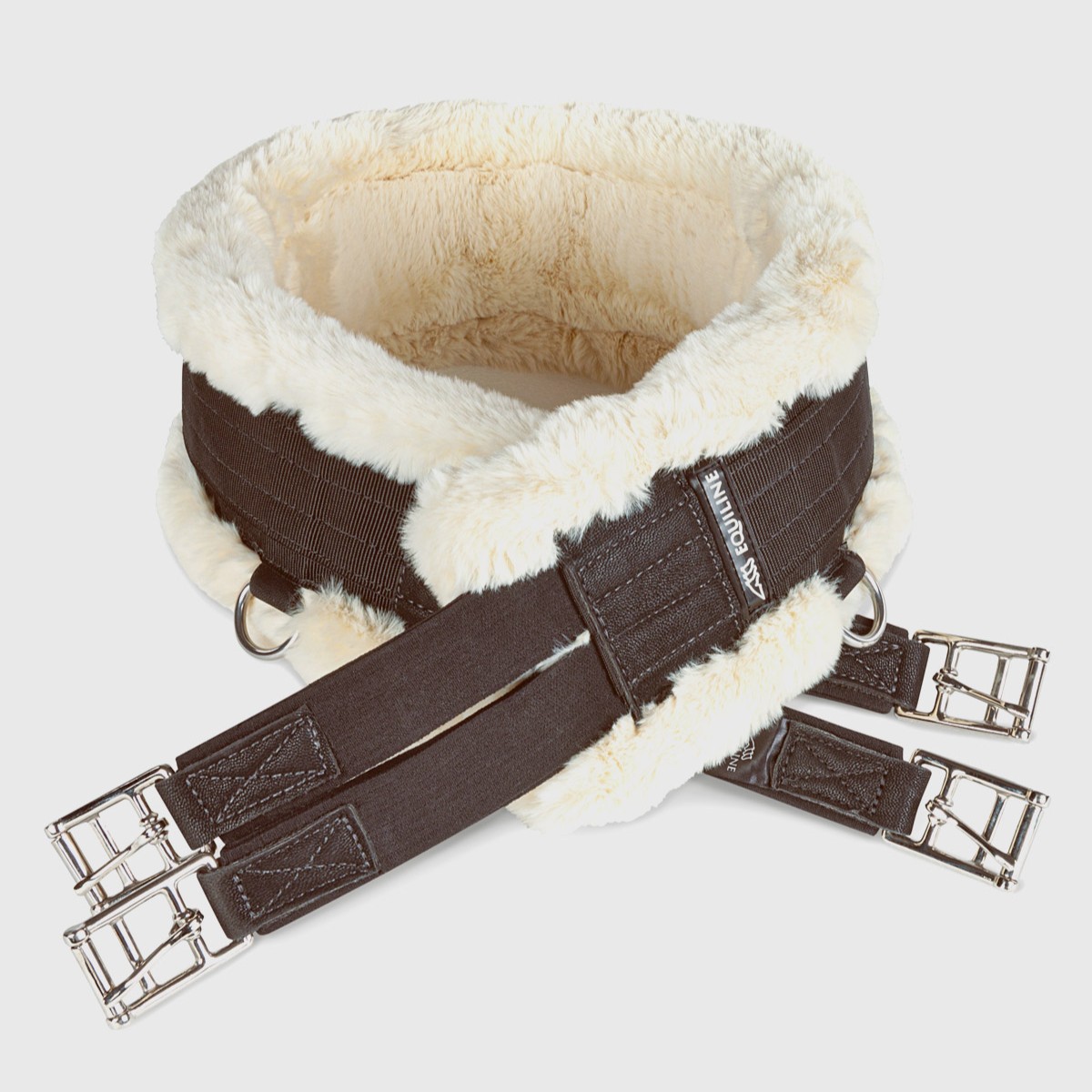 Equiline Jumping Girth with Lambswool Padding - Brown