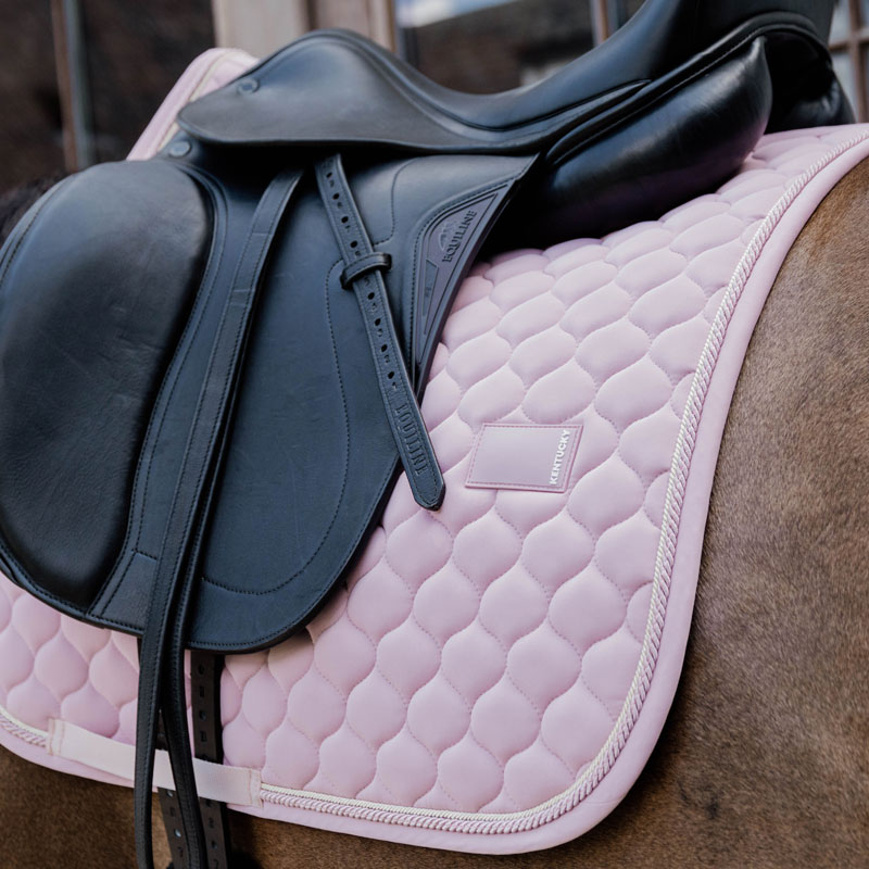 Kentucky Onion Quilt Dressage Saddle Pad with Rubber Logo - Light Pink - Image 2