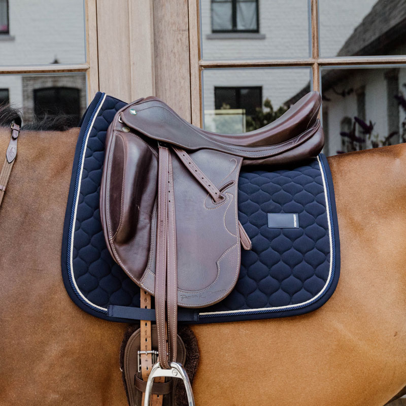 Kentucky Onion Quilt Dressage Saddle Pad with Rubber Logo - Navy - Image 2