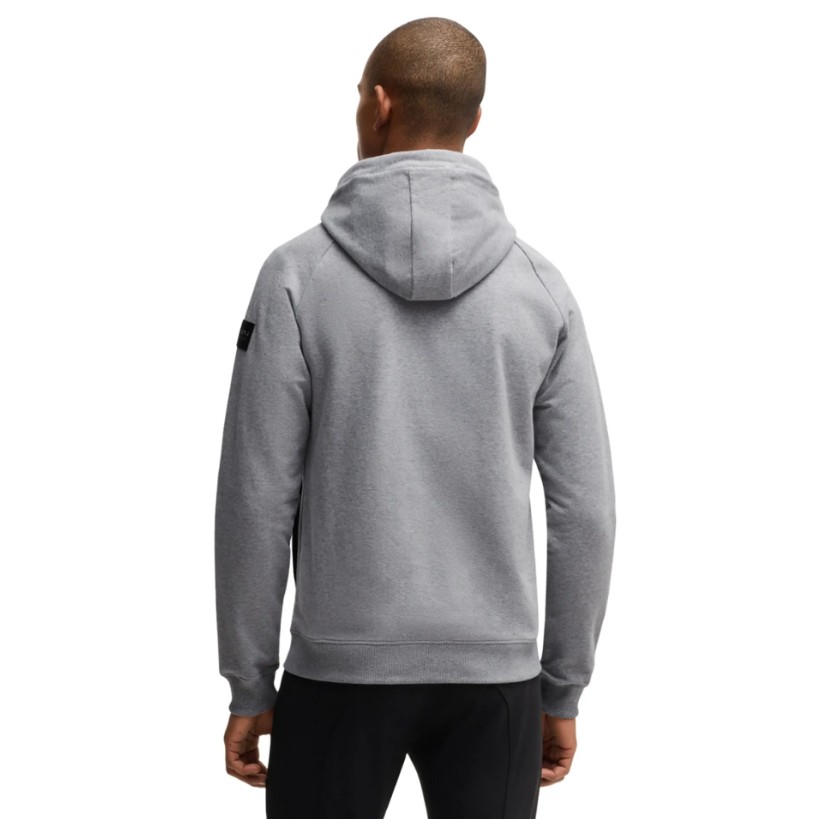 BOSS Equestrian Mens Hoodie River - Grey Melange - Image 2