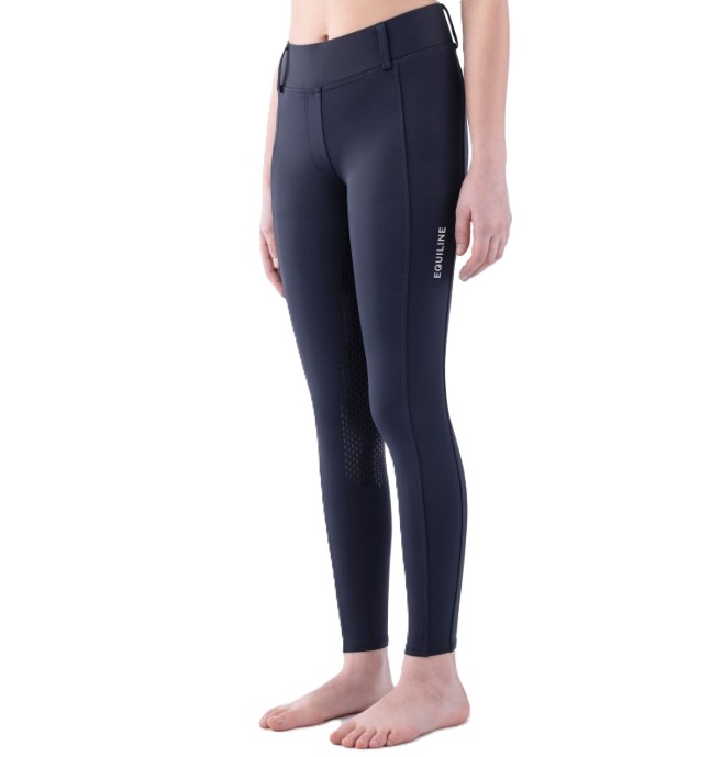 Equiline Junior Full Grip Leggings Eqaref - Navy