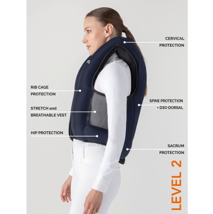 Equiline Unisex Air Bag Vest Belair with Level 2 Back Protector - Black - Image 5