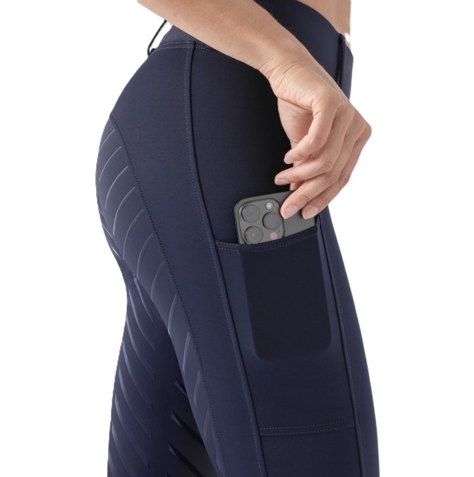 Equiline Womens Full Grip Leggings Carbef - Navy - Image 3