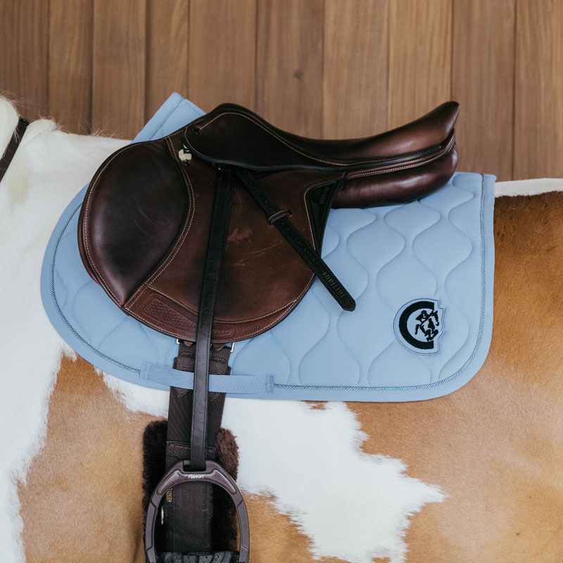 Kentucky Jumping Saddle Pad Wave 3D Logo - Light Blue