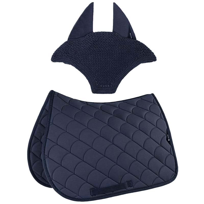 Equiline Saddle Pad and Ear Net Set Eqvibe - Dressage - Navy