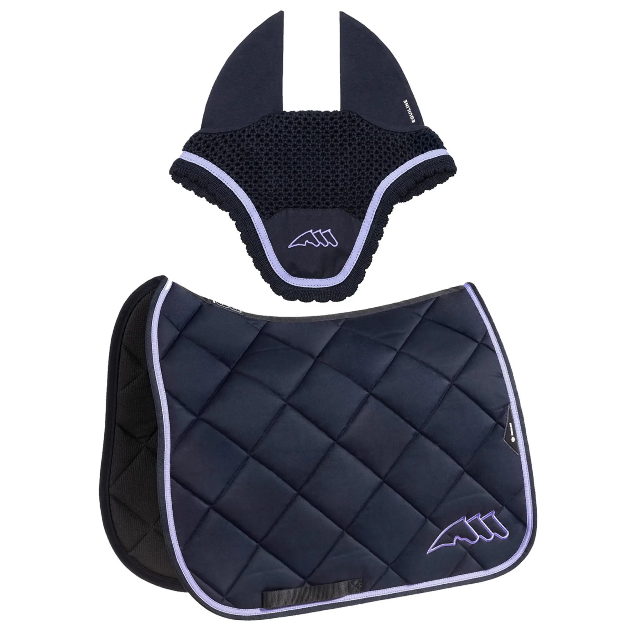 Equiline Saddle Pad and Ear Net Set EqChroma - Dressage - Navy