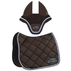 Equiline Saddle Pad and Ear Net Set EqChroma - Dressage - Brown