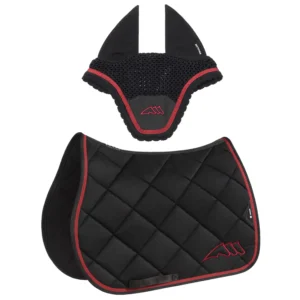 Equiline Saddle Pad and Ear Net Set EqChroma - Jumping - Black
