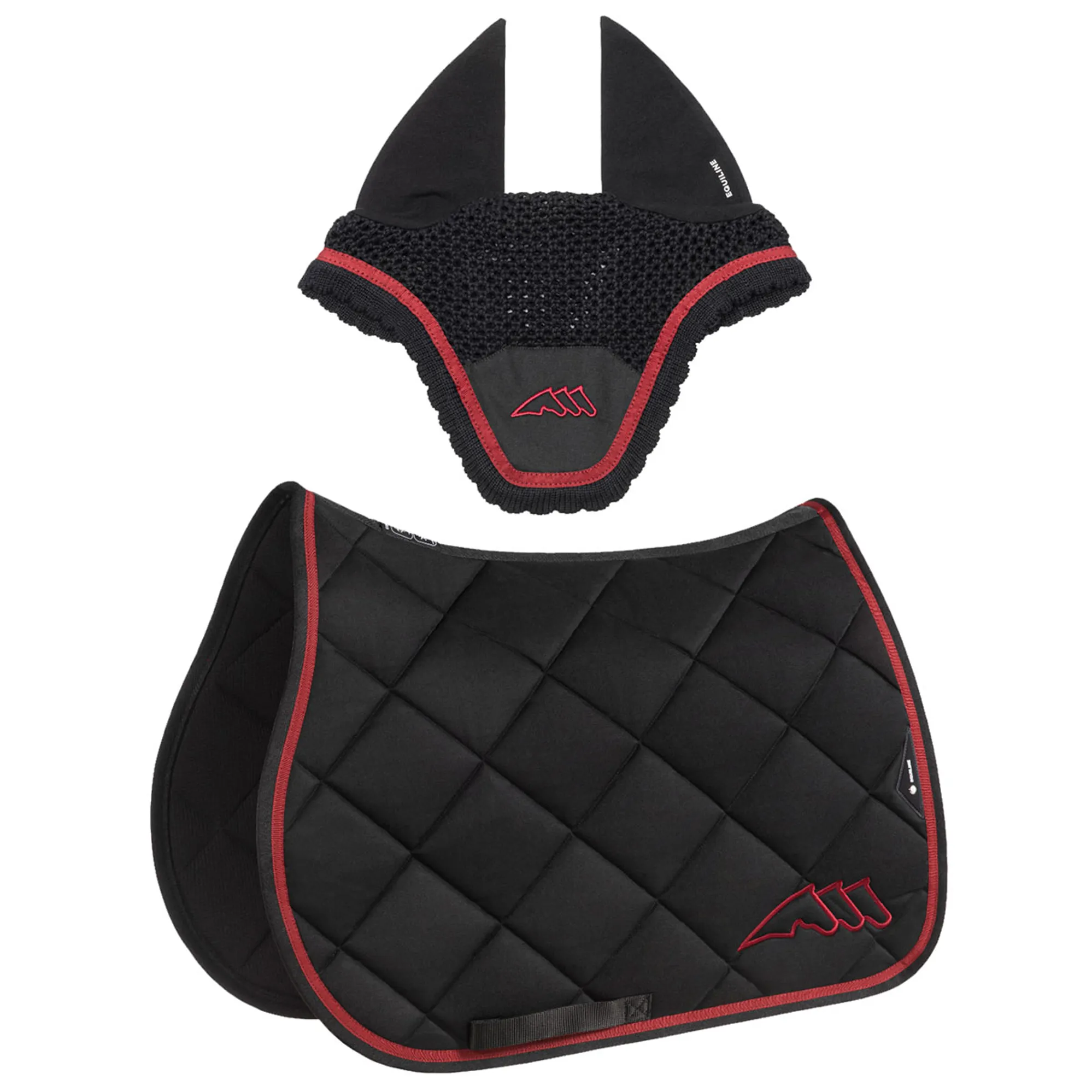 Equiline Saddle Pad and Ear Net Set EqChroma - Jumping - Black