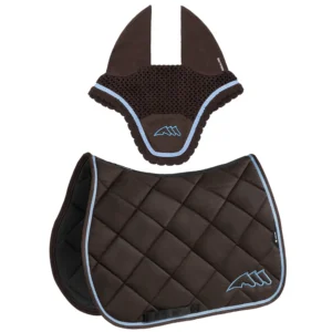 Equiline Saddle Pad and Ear Net Set EqChroma - Jumping - Brown