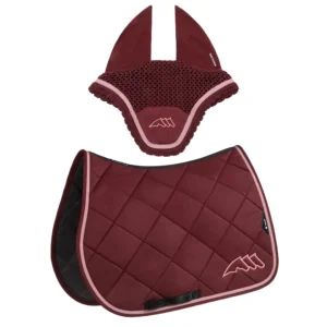 Equiline Saddle Pad and Ear Net Set EqChroma - Jumping - Bordeaux