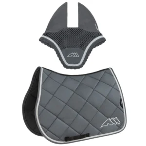 Equiline Saddle Pad and Ear Net Set EqChroma - Jumping - Grey