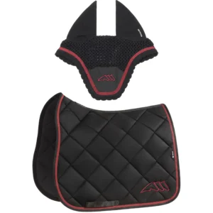 Equiline Saddle Pad and Ear Net Set EqChroma - Dressage - Black