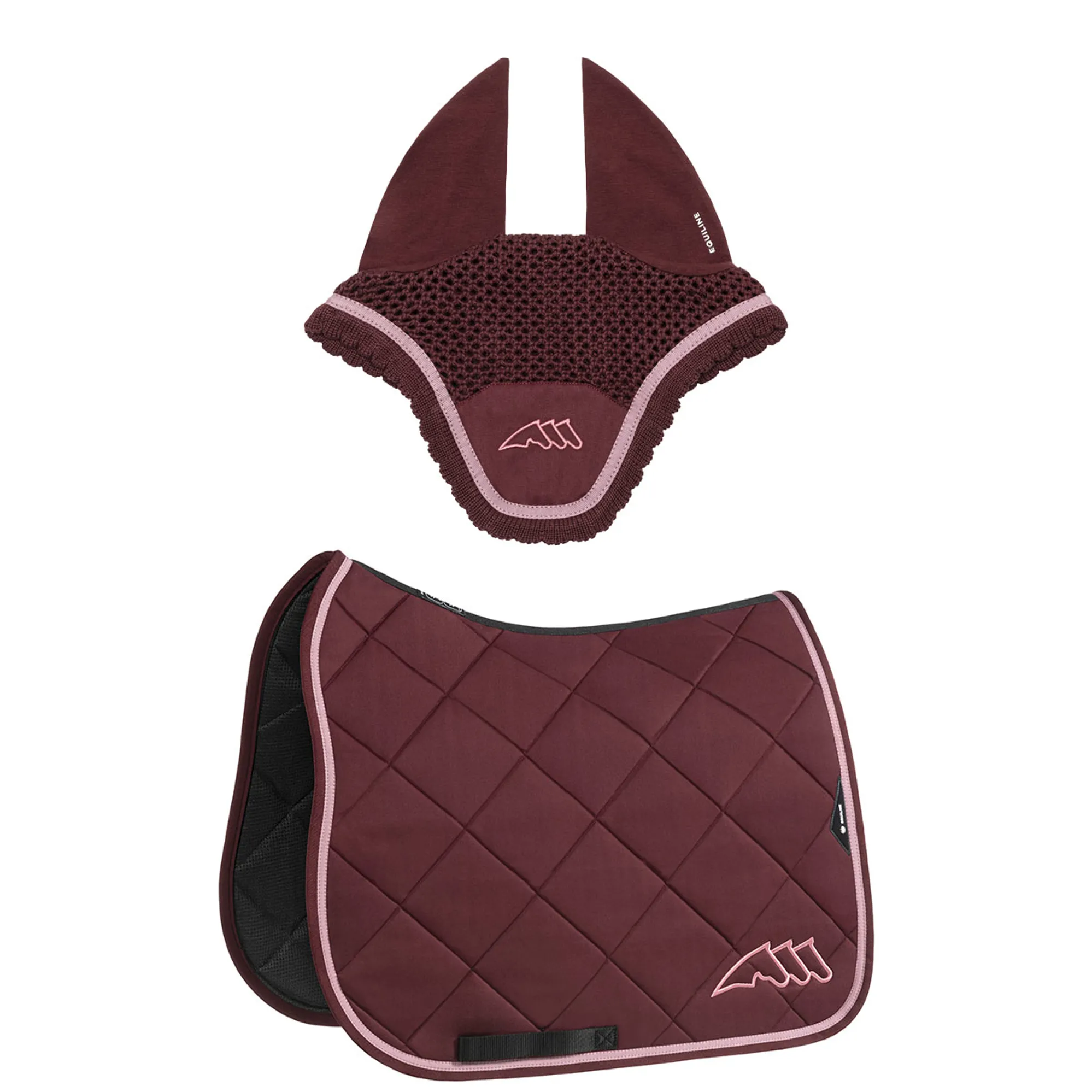 Equiline Saddle Pad and Ear Net Set EqChroma - Dressage - Bordeaux