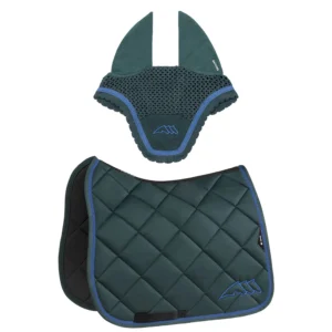 Equiline Saddle Pad and Ear Net Set EqChroma - Dressage - Green