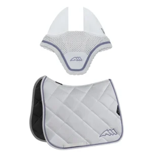 Equiline Saddle Pad and Ear Net Set EqChroma - Dressage - White