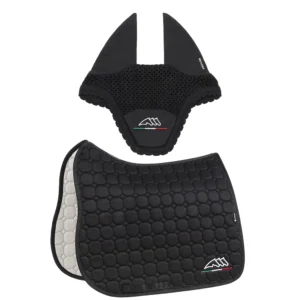 Equiline Saddle Pad and Ear Net - EqFlaggy - Dressage - Black