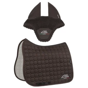 Equiline Saddle Pad and Ear Net - EqFlaggy - Dressage - Brown
