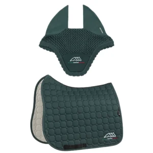 Equiline Saddle Pad and Ear Net - EqFlaggy - Dressage - Green