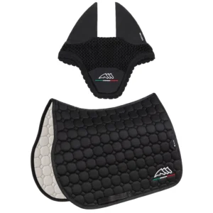 Equiline Saddle Pad and Ear Net - EqFlaggy - Jumping - Black
