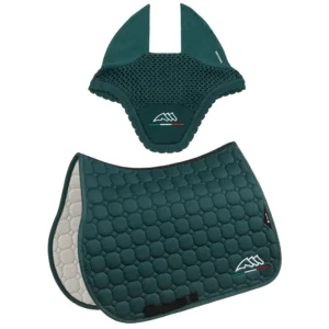 Equiline Saddle Pad and Ear Net - EqFlaggy - Jumping - Green