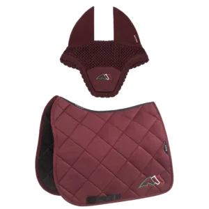 Equiline Saddle pad and Ear Net EqTricolore - Dressage - Bordeaux