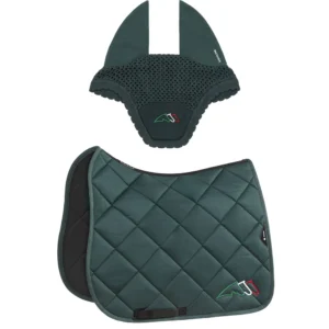 Equiline Saddle pad and Ear Net EqTricolore - Dressage - Green