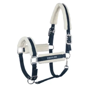 Equiline Halter with Eco Lambskin Tamir - Navy