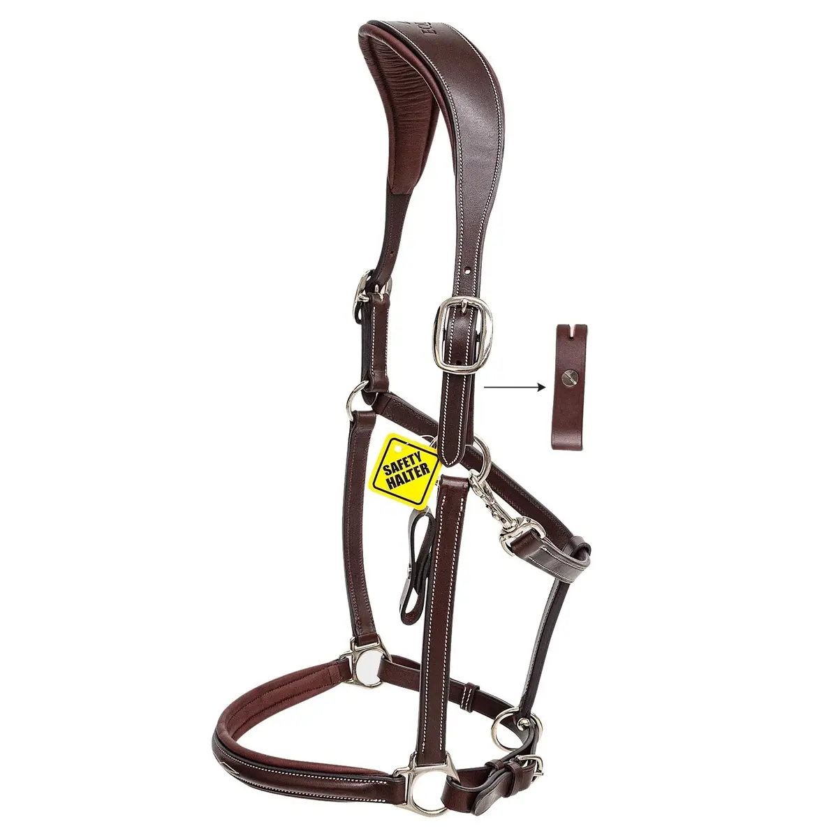 Equiline Leather Safety Halter - Brown