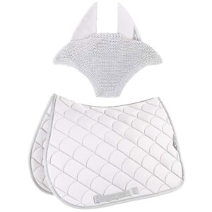 Equiline Saddle Pad and Ear Net Set Eqvibe - Dressage - White