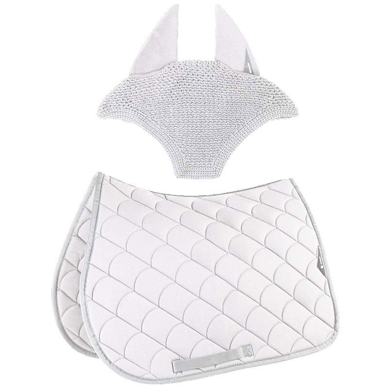 Equiline Saddle Pad and Ear Net Set Eqvibe - Dressage - White